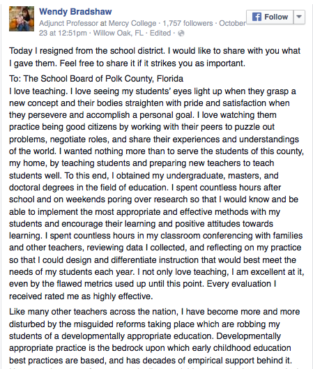 letter of resignation education