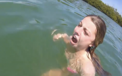 A ‘Vicious’ Manatee ‘Attacks’ This Teen Girl In The Water.  Her Reaction Is Hysterical!