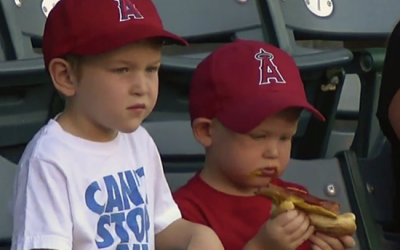 Little Boy Is About To Take A Bite From His Hot Dog At The Game. But Then The Most Unexpected Surprise!