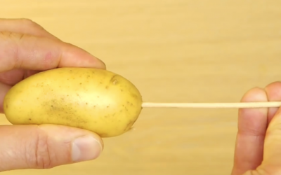 He Sticks A Skewer Into This Potato. The Reason Is Brilliant!