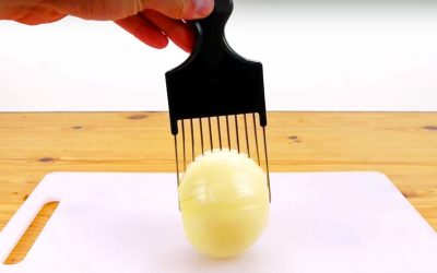 He Takes An Onion And Pushes A Hair Pick Into It. The Reason Is Brilliant!