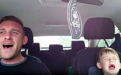 Father and Son Are Driving In The Car When The Sinatra Music Drops.