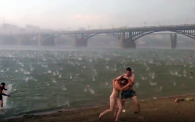 It Was A Serene Gorgeous Day For These People At The Beach. Moments Later Wow.