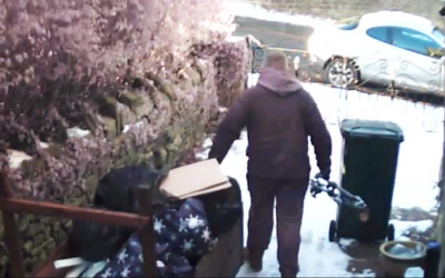 Video: Thief Starts Stealing From Someone’s Lawn. Moments Later He Gets Some Instant Karma.