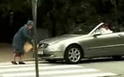Mean Angry Rich Guy Beeps His Horn At Granny Crossing The Street. But She Gets The Best Revenge Ever.