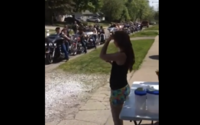 Biker Gang Surrounds This Little Girls Lemonade Stand Then Comes An Unexpected Surprise!