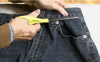 She Cuts The Waistband Off A Used Pair Of Jeans When She Reveals The Final Result It’s Priceless!