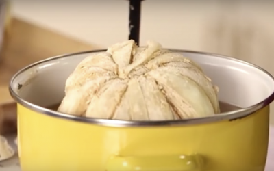 She Dips An Entire Onion Into A Pot Of Boiling Oil. The Final Result An Unexpected Delicious Surprise!