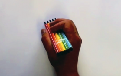 This Guy Puts 5 Colored Markers On His Canvas All At Once. The Results Are An Unexpected Surprise!