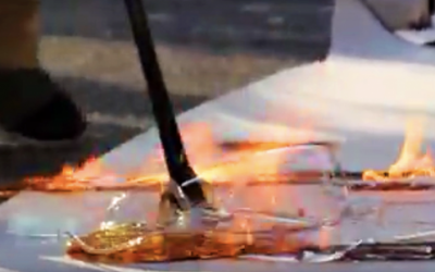 She Uses A Stick With Glass On Fire and Presses It Onto Paper. The Result Is An Unexpected Surprise!