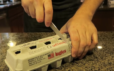 He Starts Cutting This Egg Carton In Half. The Reason Is Surprisingly Brilliant!