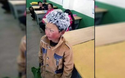 Young 8 Years Old Kid Gets To School and His Head Is Frozen Solid. Teacher Takes a Closer Look and His Heart Is Broken!