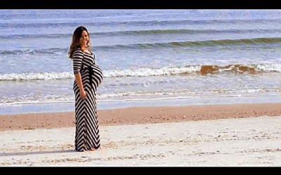 9-Months Pregnant Woman Does a Photo-Shoot By The Beach.