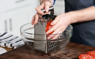 He Starts Rubbing A Raw Tomato Against a Cheese Grater. But The Reason Is Unexpectedly GENIUS!
